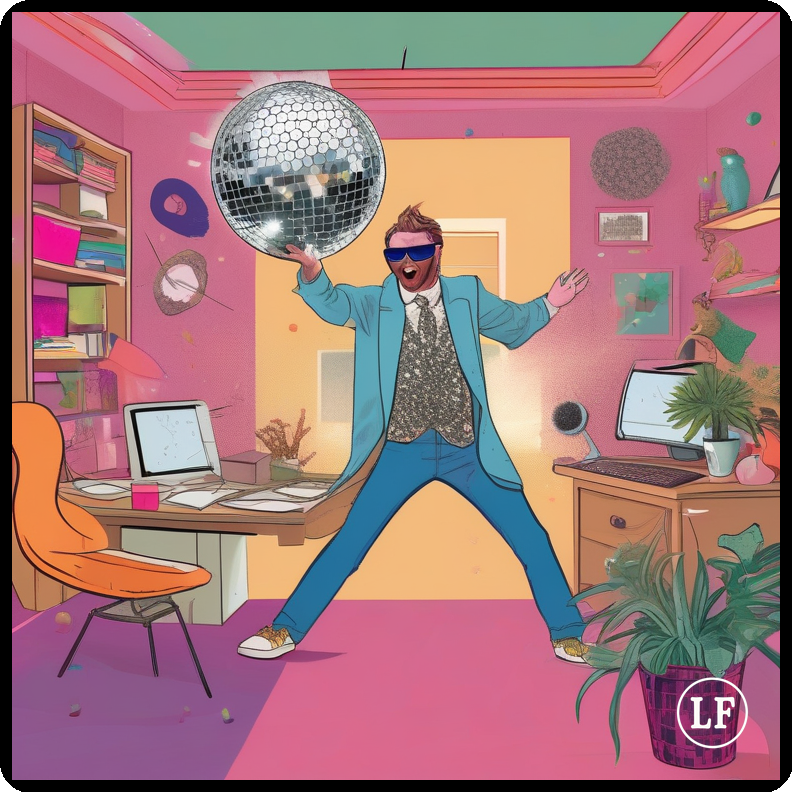Designer Transforms Studio into Tacky Disco Ball